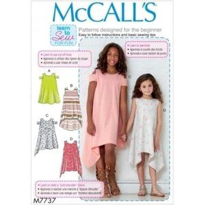 McCalls M7737 Sewing Pattern Childrens Dresses Size 3-6